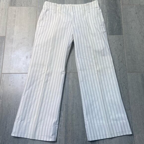 Banana Republic Pants - Banana Republic Striped Wide Leg Lined Trousers Dress Pants Slacks White Size 6